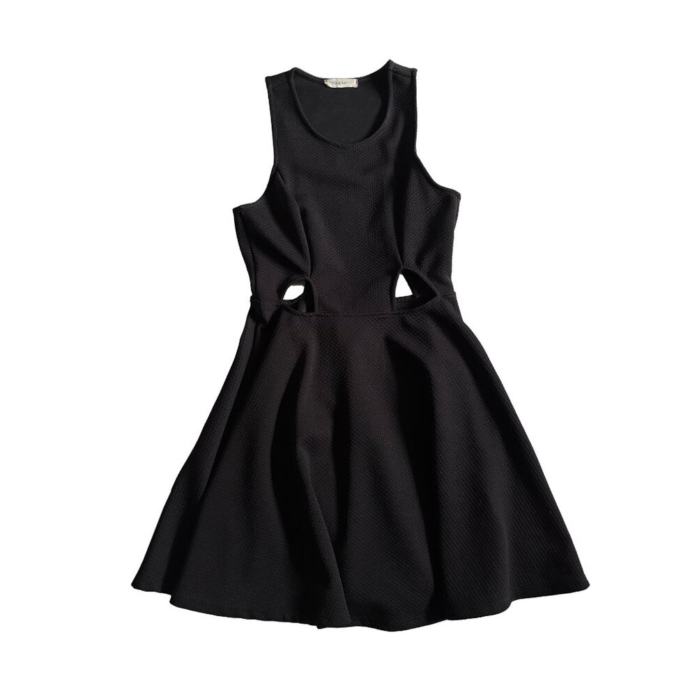Lush Clothing - A-line keyhole black party dress, size small